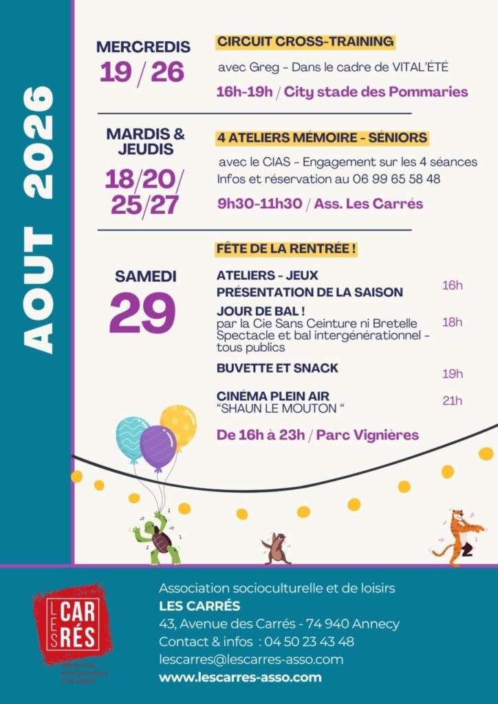 AOÛT : Quartiers d&rsquo;été !