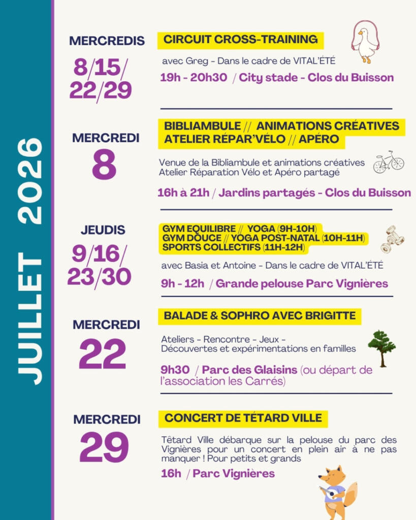 JUILLET : Quartiers d&rsquo;été !