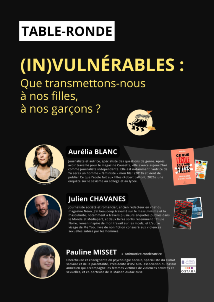 Jeudi 22 oct à 18h30 : (in)vulnérables : Que transmettons-nous à nos filles, à nos garçons?